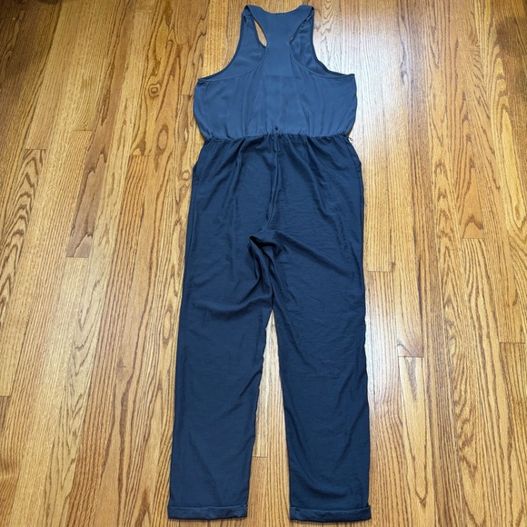 Free People Boho Slouchy blue sleeveless preppy jumpsuit overalls - Picture 4 of 16